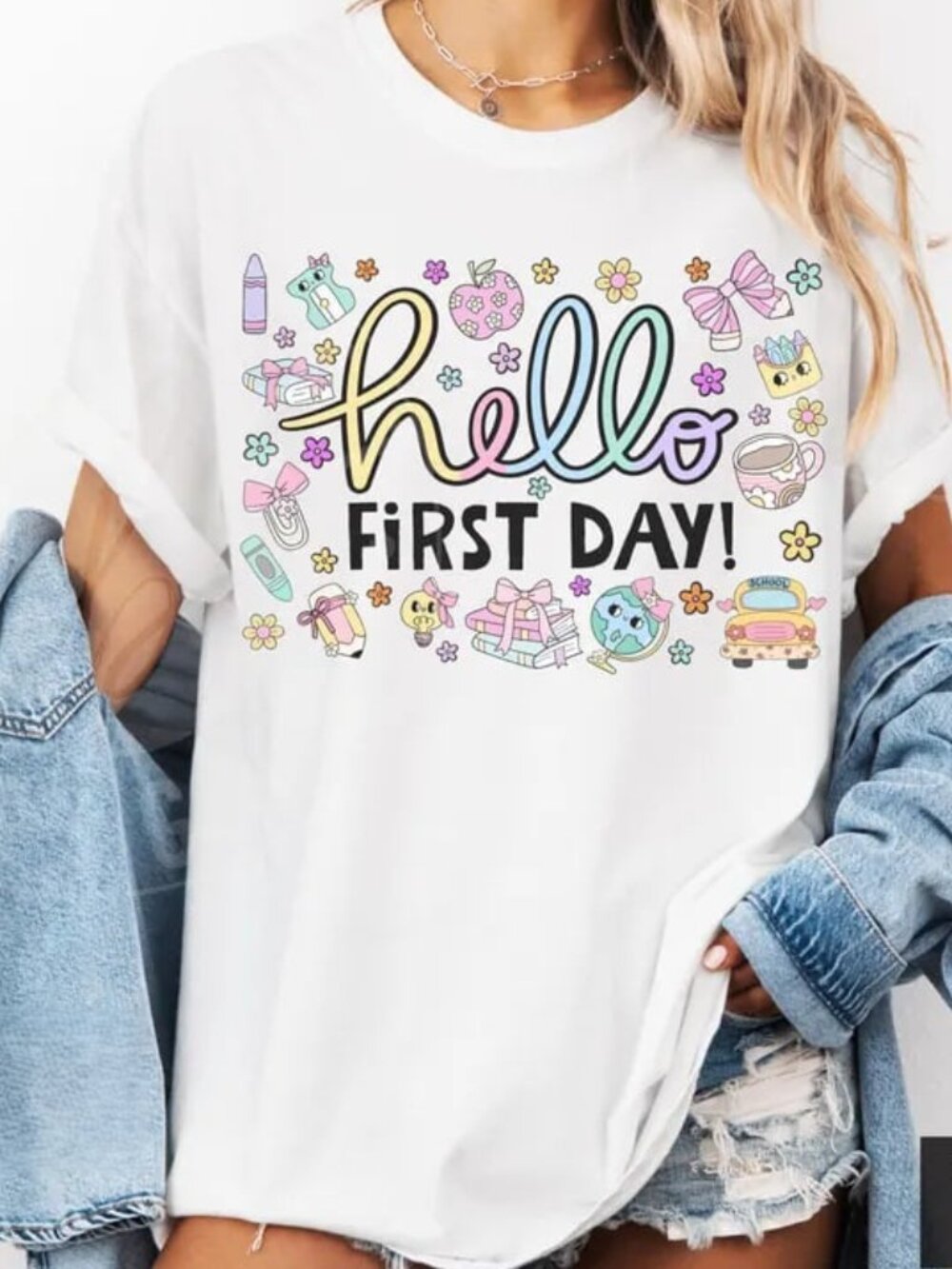 Hello First Day Shirt, Back To School Teacher Tee, Teacher Shirt Gift